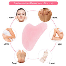 Load image into Gallery viewer, how to use Deinlai rose quartz gua sha tool 

