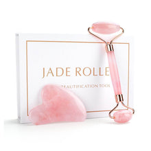 Load image into Gallery viewer, Deinlai rose quartz roller and gua sha set
