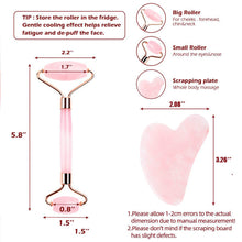 Load image into Gallery viewer, Deinlai rose quartz and gua sha tool details
